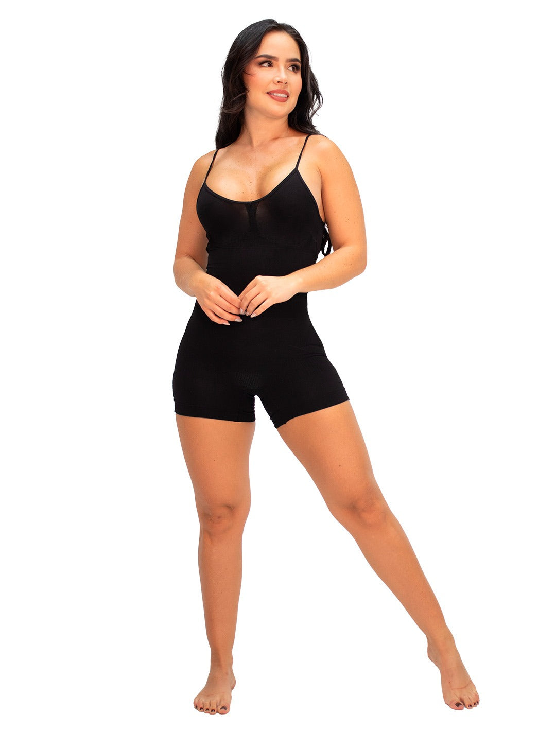 FAJA TEJIDA PIERNA CORTA CON TIRAS/2672
